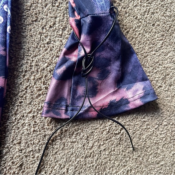 Blue and Purple Long Sleeve Bodycon Dress for Night Out - Picture 6 of 7